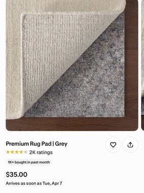 Premium Grey Rug Pad - Non-Slip Floor Cushioning